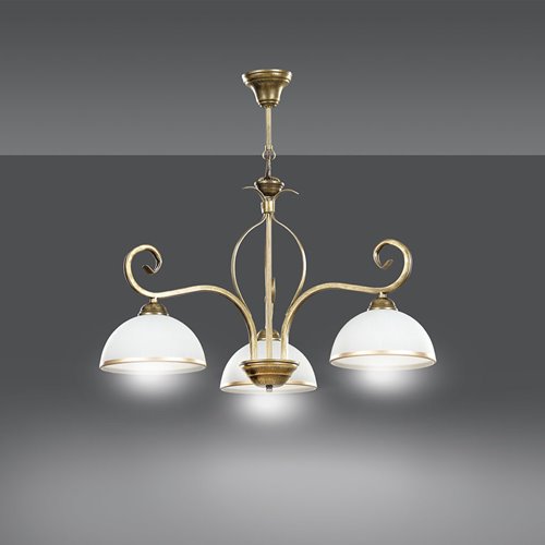 Żyrandol WIVARA 3 GOLD tradycyjny, klasyczny, klosz, złoty