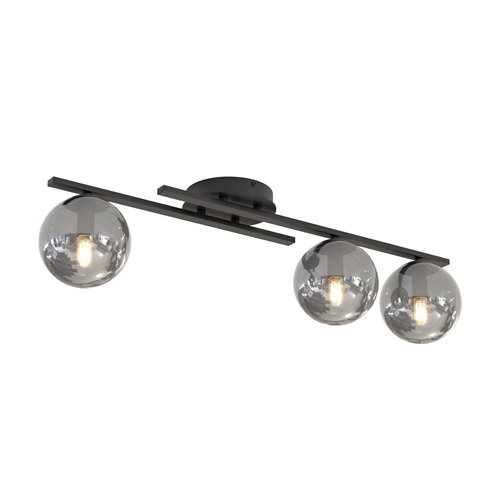 Lampa sufitowa KAIRO 3 BL GRAFIT plafon, klosz, czarna