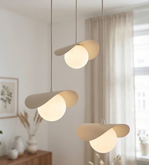 Lampa wisząca RITUAL 1S MOKKA nowoczesna, beżowa, metal