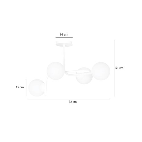 Lampa sufitowa KALF 4A WHITE klasyczna, klosz, biała