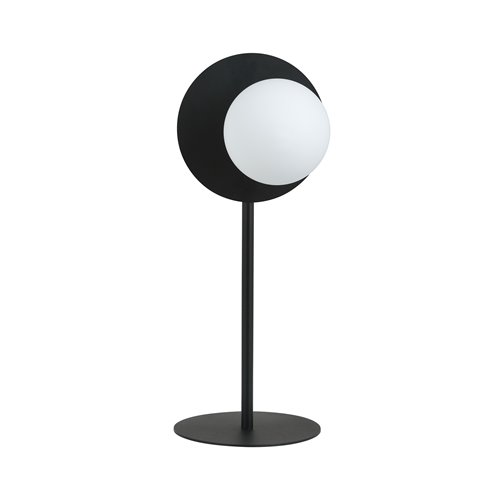 Lampka nocna OSLO LN BLACK/OPAL klosz kula czarna/biała