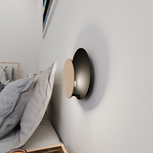 Kinkiet ZITA K1 BLACK skandynawski, drewno, czarny