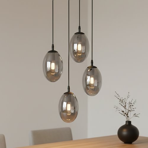 Lampa wisząca ASTRAL 4 BL PREMIUM GRAFIT klosze DESIGN