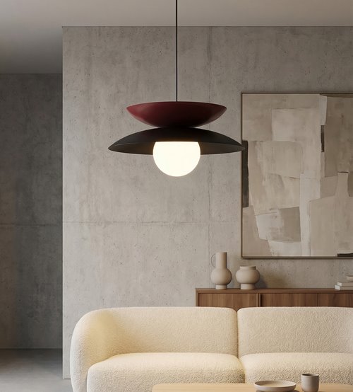 Lampa wisząca NAGOYA 1 BL BURGUNDY loft, burgund, metal