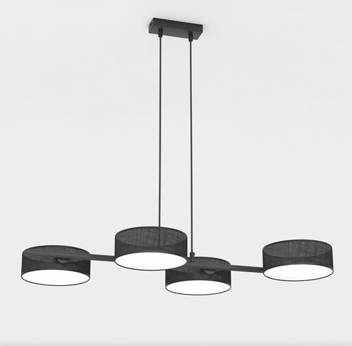 Lampa wisząca DRUMZ 4 BLACK nowoczesna, czarna, abażury