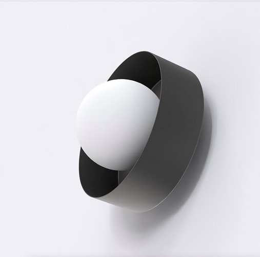 Kinkiet LULU K1 BLACK nowoczesny, czarny, metal