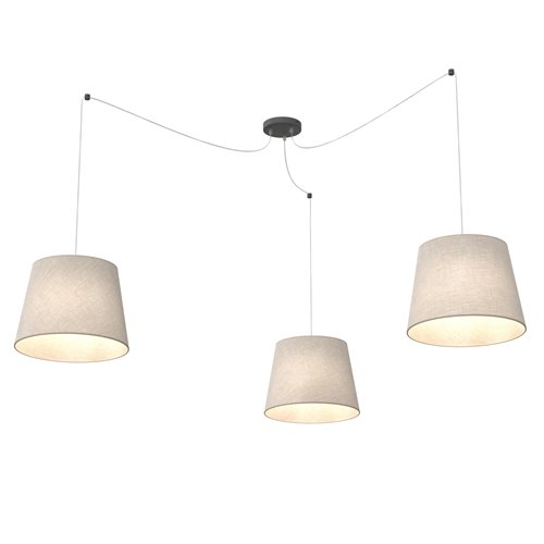 Lampa wisząca ASCOT 3 BEIGE abażur, beż, klasyczna