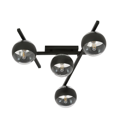 Lampa sufitowa SMART 4 BLACK/STRIPE klosze czarna