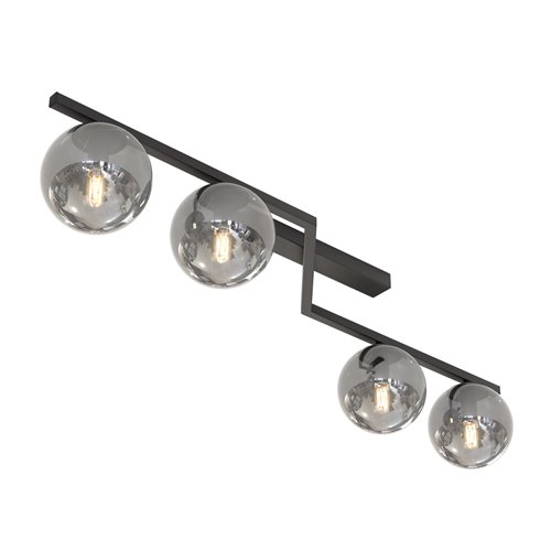 Lampa sufitowa NATON 4 BL GRAFIT plafon, czarna, metal