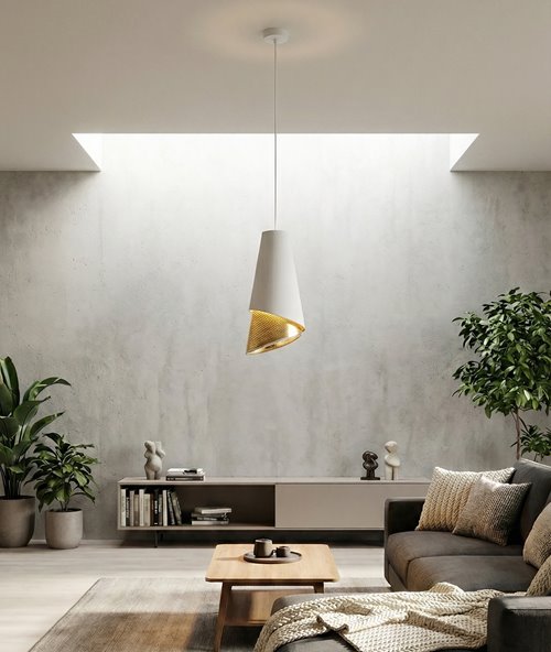 Lampa wisząca MODA 1 WH GOLD LOFT nowoczesna, abażur