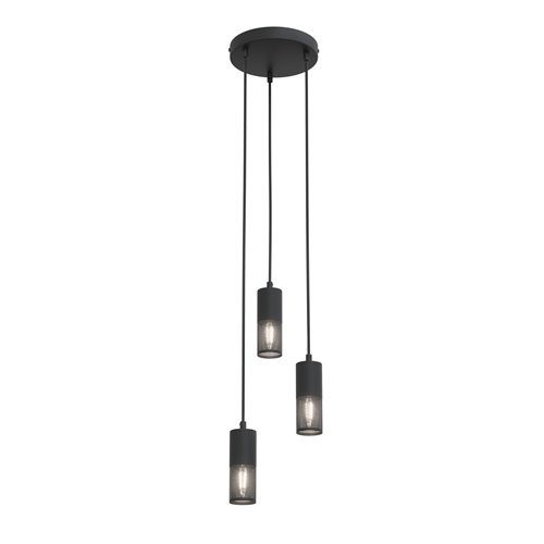 Lampa wisząca MELT 3 BL PREM loft, tuba, czarna