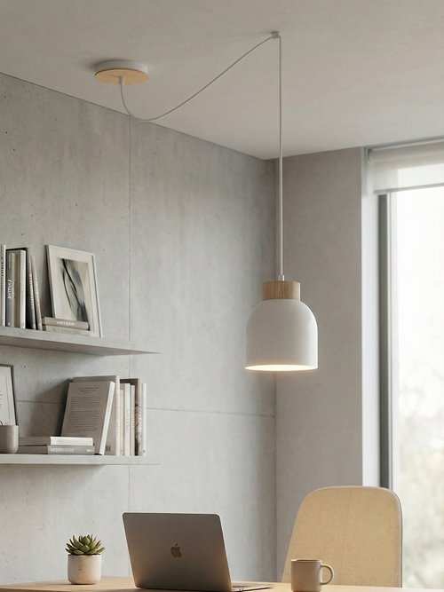 Lampa wisząca KRU 1 WHITE nowoczesna, biała, metal, pająk