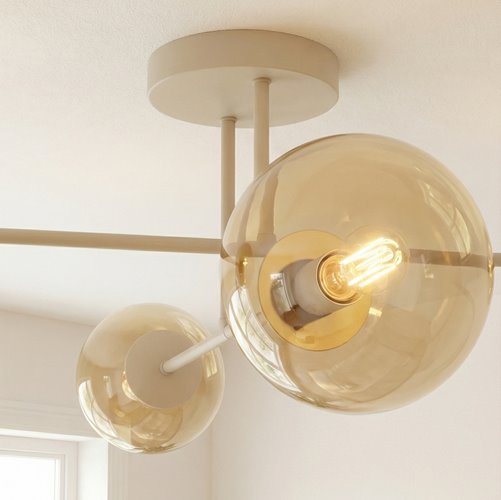 Lampa sufitowa ROMA 4 MOKKA AMBER nowoczesna, klosz, beżowa