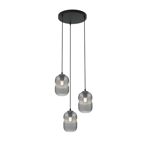 Lampa wisząca VERDI 3 BL PREM GRAFIT klosz, grafit, czarna