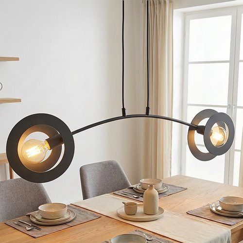 Lampa wisząca EUFORIA 2 BL nowoczesna, czarna, metal