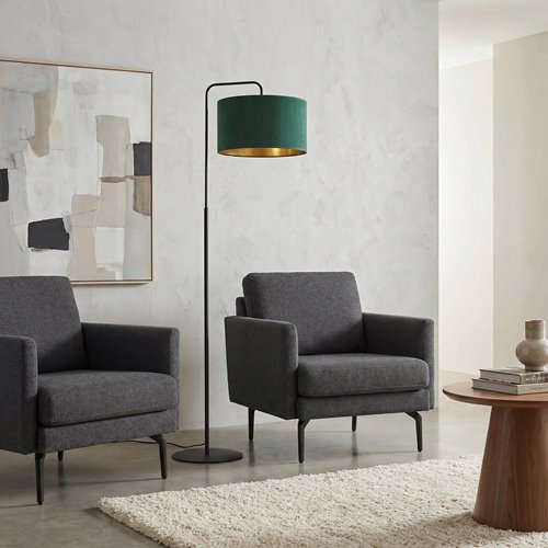 Lampa podłogowa HILDE LP1 BL GREEN abażur welur zielony