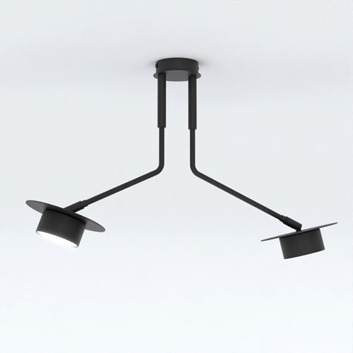 Lampa sufitowa MIZU 2 BL BLACK plafon, czarna, metal, loft