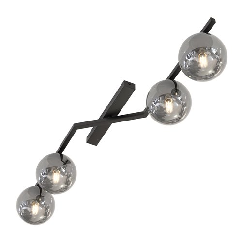 Lampa sufitowa NATON 4 BL GRAFIT plafon, czarna, metal