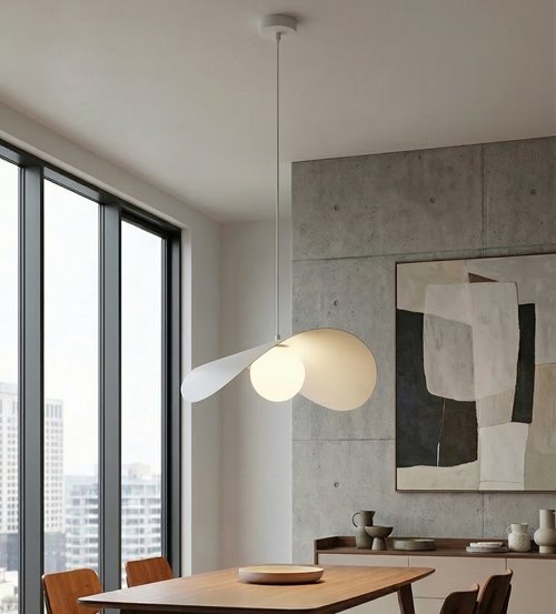 Lampa wisząca RITUAL 1L WHITE nowoczesna, biała, metal