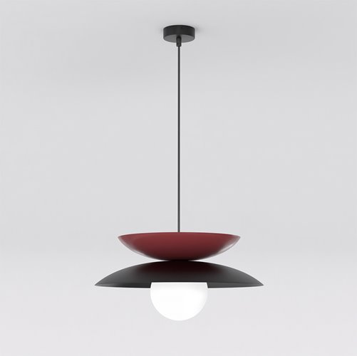 Lampa wisząca NAGOYA 1 BL BURGUNDY loft, burgund, metal