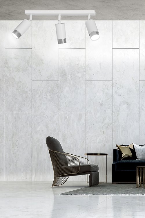 Lampa sufitowa HIRO 3 WH/CHROME tuby, metal, biały/chrom