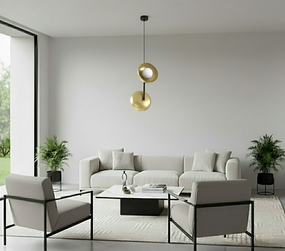 Lampa sufitowa VANILA 2 BL GOLD loft, złota, metal