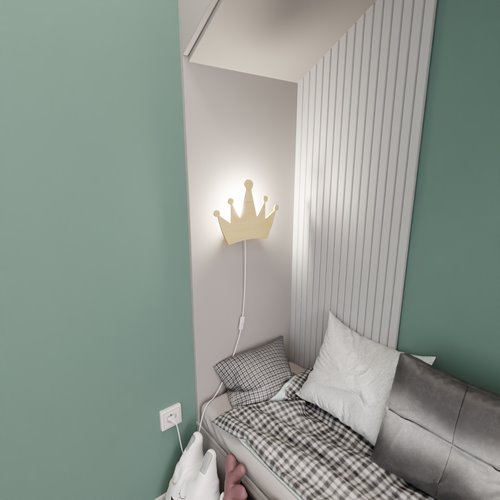 Kinkiet QUEEN K1  oryginalny, drewno, dziecięcy