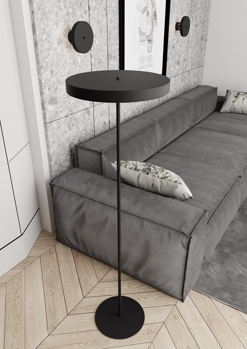 Lampa podłogowa NEMO LP3 BL BLACK loft, czarna, metal