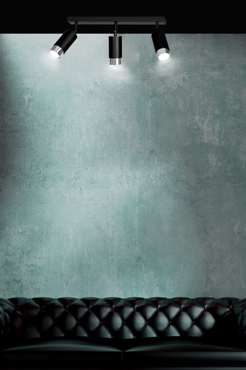 Lampa sufitowa HIRO 3 BL/CHROME tuby, metal, czarny/chrom