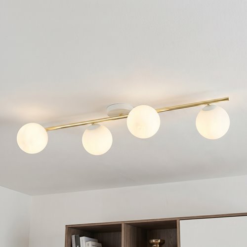 Lampa sufitowa SPLENDI 4 WH OPAL plafon klosze biała/złota
