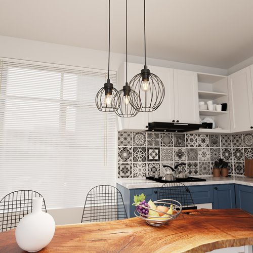 Lampa wisząca NANDO 3PREM BL loft, nowoczesna, czarna