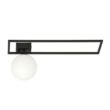 Lampa sufitowa IMAGO 1B BL OPAL loft, klosz, czarna/biała