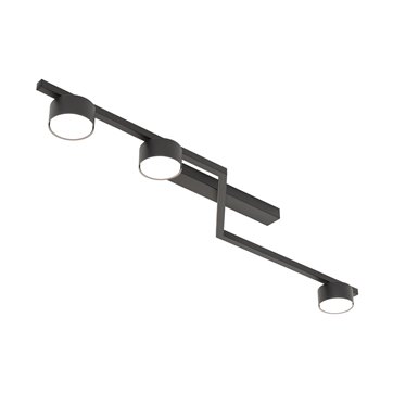 Lampa sufitowa SKAN 3 BLACK plafon, czarna, metal