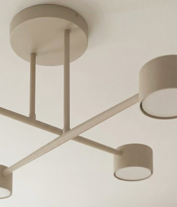 Lampa sufitowa HALO 4 MOKKA minimalistyczna, beżowa, metal