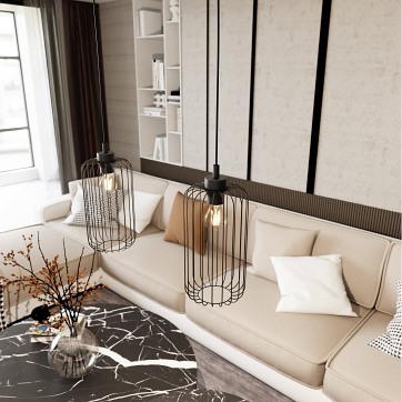 Lampa wisząca VANDER 1 BL loft, nowoczesna, czarna