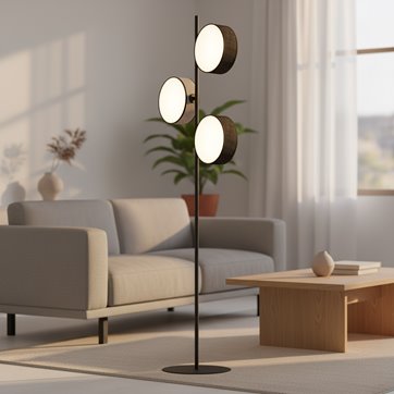Lampa podłogowa DRUMZ LP3 MIX2 nowoczesna, czarna, abażur