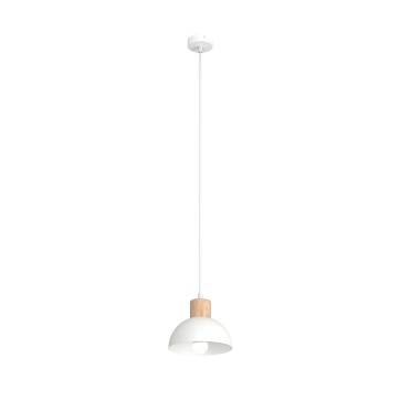 Lampa wisząca SECO 1 WH, loft, biały, drewno