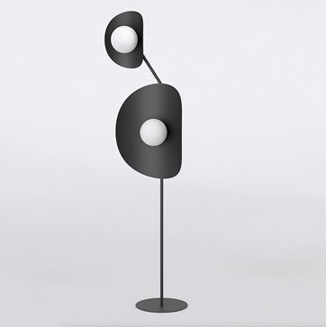 Lampa podłogowa DELULU LP2 BLACK nowoczesna, czarna, metal