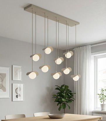 Lampa wisząca RITUAL 9 MOKKA nowoczesna, beżowa, metal