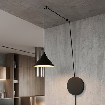 Lampa wisząca ABRAMO 1 BLACK nowoczesna, loft, czarna