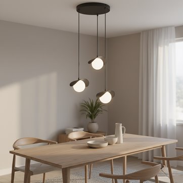 Lampa wisząca RITUAL 3 PREM BLACK nowoczesna, czarna, metal