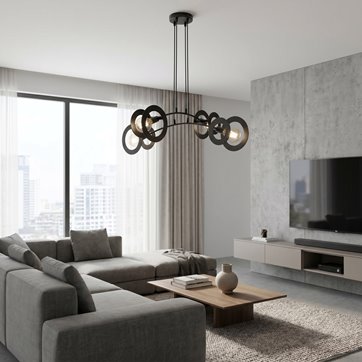 Lampa wisząca EUFORIA 4 BL nowoczesna, czarna, metal