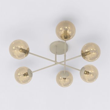 Lampa sufitowa ROMA 6 AMBER nowoczesna, klosz, beżowa