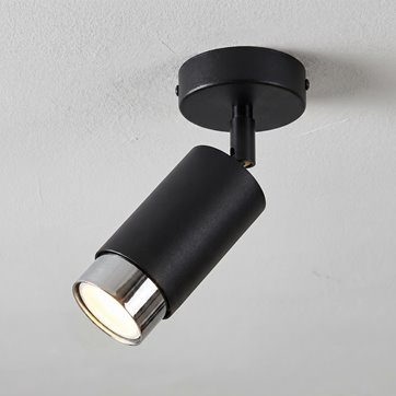 Lampa sufitowa HIRO 1 BL/CHROME tuby metal, czarny/chrom
