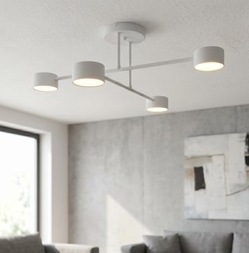 Lampa sufitowa HALO 4 WHITE minimalistyczna, biały, metal