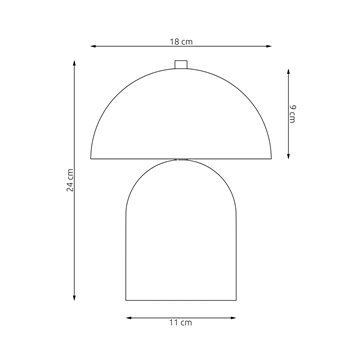 Lampka nocna MUSH LN2 BL BLACK metal, czarna, loft