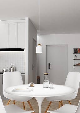 Lampa wisząca TARGET 1 WH, loft, biały, złoty