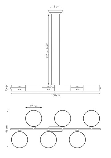 Lampa wisząca DRUMZ 6 RATTAN nowoczesna, brązowa, abażury