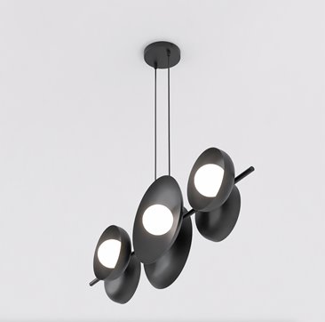 Lampa wisząca VOLUM 6 BLACK loft, czarna, metal
