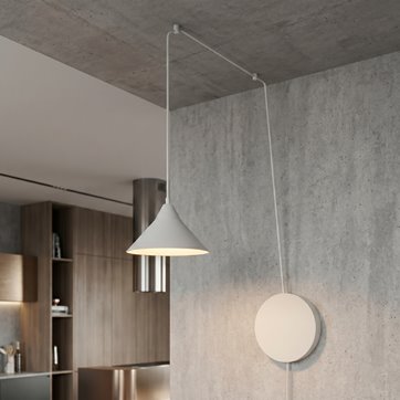 Lampa wisząca ABRAMO 1 WHITE nowoczesna, loft, biała